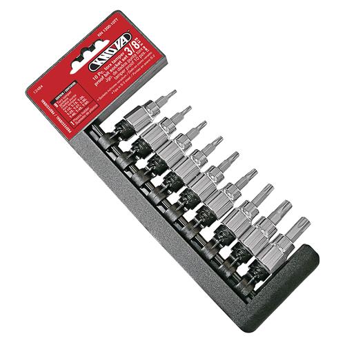 jgo. dados punta torx tamper cortas 3/8" 10 pzas.