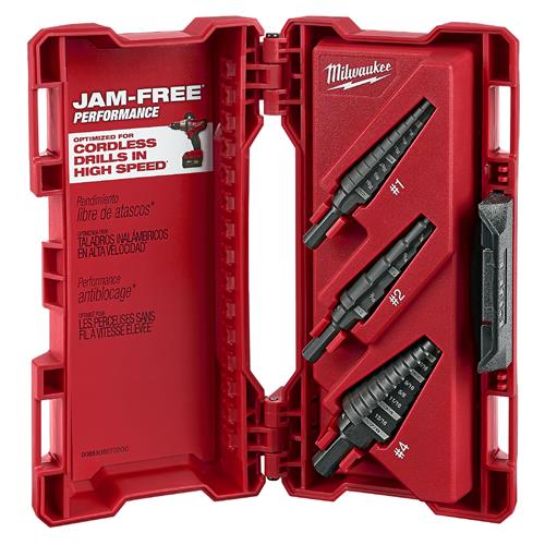 3 pzas kit de brocas escalonadas (#1, #2, #4)